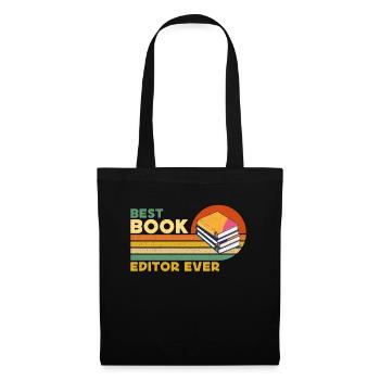 Meilleur éditeur de livres de tous les temps Journaliste rétro Éditeur de livres - Sac en tissu - noir - Devant