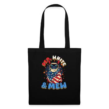 4 juillet Chat rouge, blanc - Sac en tissu - noir - Devant