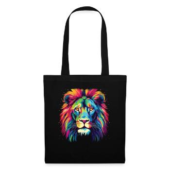 Watercolor Colorful Lion Colorful Animals - Tote Bag - black - Front