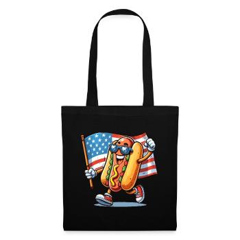 Hot Dog America USA American Flag Funny - Tote Bag - black - Front