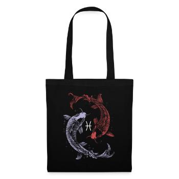 Sternzeichen Pisces Fische Symbol Astrologie - Stoffbeutel - Schwarz - Vorne