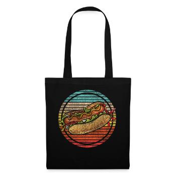 Hot Dog Adulte Rétro Vintage - Sac en tissu - noir - Devant