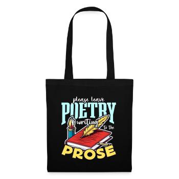 Poetry Lover Please Leave Poetry Writing Bookworm - Stoffbeutel - Schwarz - Vorne