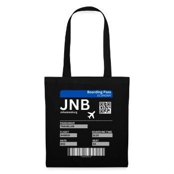 Carte d’embarquement à Johannesburg Afrique du Sud Idée de vacances - Sac en tissu - noir - Devant