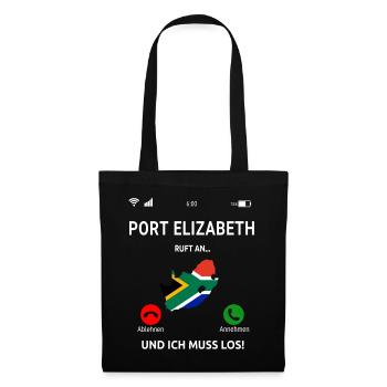 Port Elizabeth Urlaub Südafrika Idee - Stoffbeutel - Schwarz - Vorne