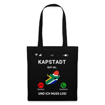 Kapstadt Ruft An Südafrika Cape Town Urlaub - Stoffbeutel - Schwarz - Vorne