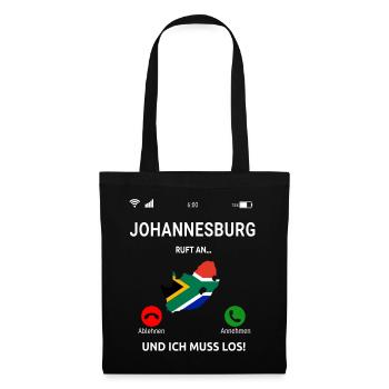 Johannesburg Ruft An Südafrika Urlaub Idee - Stoffbeutel - Schwarz - Vorne
