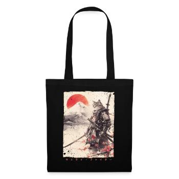 Samurai Cat Kawaii Japanese Ninja Cat - Tote Bag - black - Front