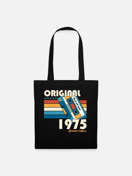 50. Geburtstag Kassette Juni 1975 Jahrgang 1975 - Stoffbeutel - Schwarz