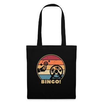 Retro Caller Daubers Professioneller Bingo-Liebhaber - Stoffbeutel - Schwarz - Vorne