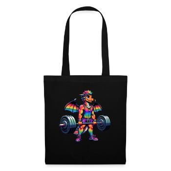 Rainbow Dragon Deadlifting - Tote Bag - black - Front
