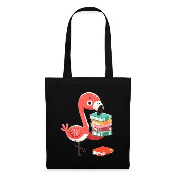 Reading Books Flamingo Book Book Lover - Tote Bag - black - Front