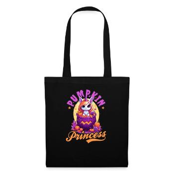 Halloween Licorne Citrouille Princesse - Sac en tissu - noir - Devant