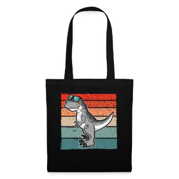Dinosaur With Retro Vintage Nerd Geek Dino T-Rex - Tote Bag - black - Front