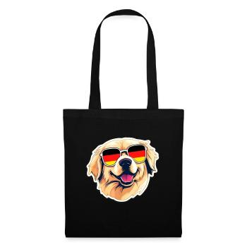 Golden Retriever Sunglasses Football Germany - Tote Bag - black - Front