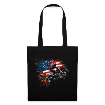 Independence Day Motocross American Flag - Tote Bag - black - Front