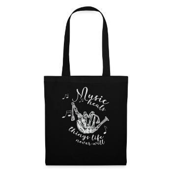 Son de cornemuse écossaise - Sac en tissu - noir - Devant