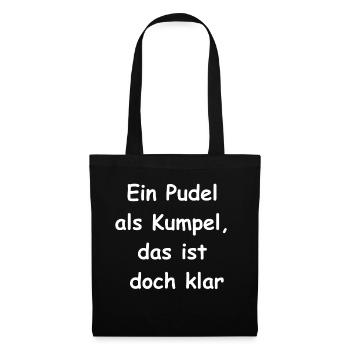 Pudel-Kumpel-Geschenk - Stoffbeutel - Schwarz - Vorne
