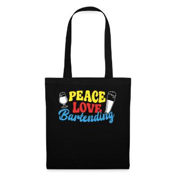 Bartender Mixologist Girl Peace - Stoffbeutel - Schwarz - Vorne