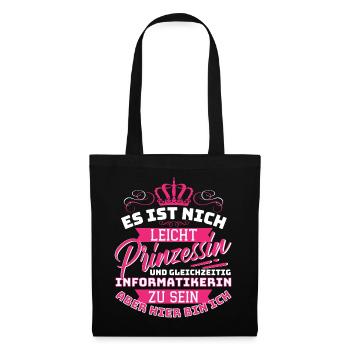 Prinzessin & Informatikerin - Informatik Job - Stoffbeutel - Schwarz - Vorne