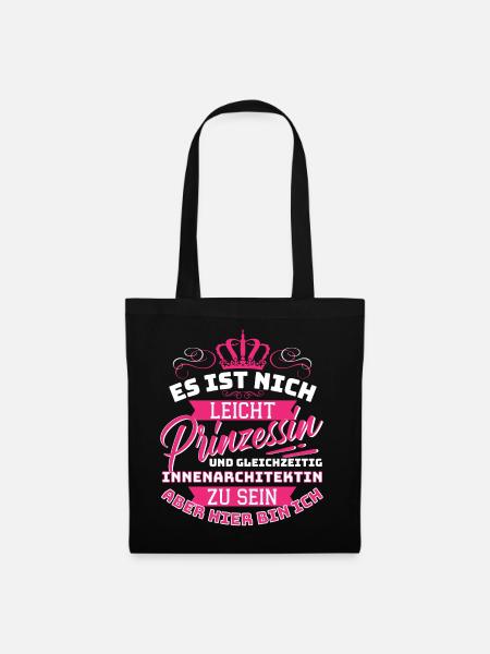 Prinzessin & Innenarchitektin Innenarchitektur - Stoffbeutel - Schwarz