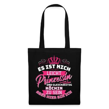 Ce n’est pas facile d’être une princesse et de cuisiner ! - Sac en tissu - noir - Devant