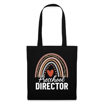 Preschool Director Funny Boho Rainbow Childcare - Tote Bag - black - Front