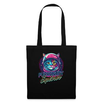 Chat Astronaute Purronaute Explorer - Sac en tissu - noir - Devant