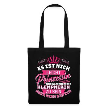 Prinzessin & Klempnerin - Hier bin Ich! - Stoffbeutel - Schwarz - Vorne