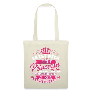 Prinzessin & Masseurin - Physio Physiotherapeutin - Stoffbeutel - Natur - Vorne