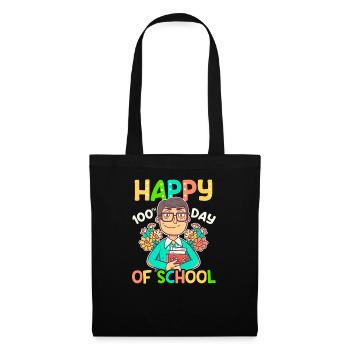 100 jours d’enseignant heureux 100 jours d’école - Sac en tissu - noir - Devant
