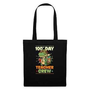 100 Tage Schule Lehrer Dinosaurier Lehrer Crew - Stoffbeutel - Schwarz - Vorne