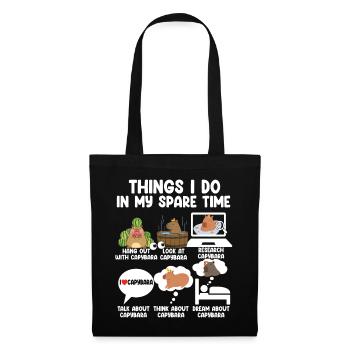 Ce que je fais pendant mon temps libre Capybara - Sac en tissu - noir - Devant