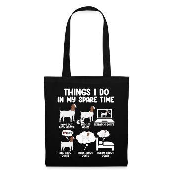 Things I Do In My Spare Time Goat - Tote Bag - black - Front