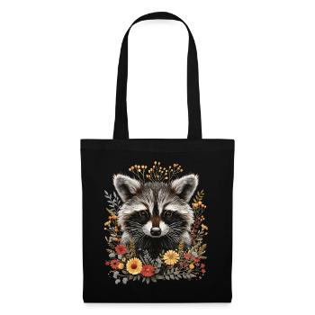 Cottagecore Raton laveur mignon - Sac en tissu - noir - Devant