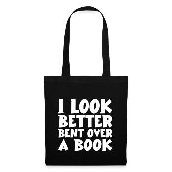 J’ai l’air mieux penché sur un livre - Sac en tissu - noir - Devant
