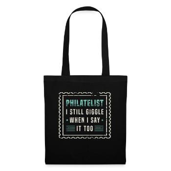 Stamp Collector Philatelist I Still Giggle Stamp - Tote Bag - black - Front