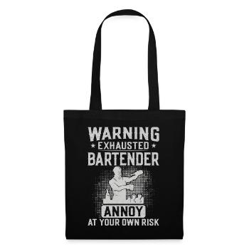 Bartender Mixologist Warning - Stoffbeutel - Schwarz - Vorne