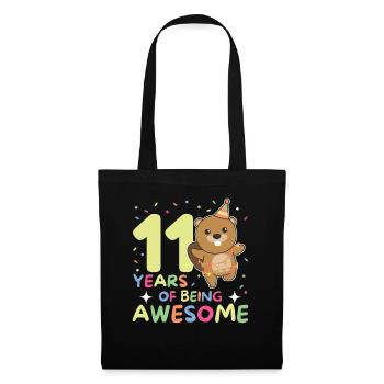 Castor pour son 11e anniversaire Enfants de onze ans - Sac en tissu - noir - Devant