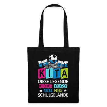Einschulung Schulkind Kindergarten Kita Geschenk - Stoffbeutel - Schwarz - Vorne