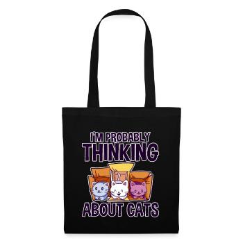 I'm Probably Thinking About Cats 4 - Tote Bag - black - Front