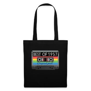 Le meilleur de 1957 Vintage Cassette Retro Anniversaire - Sac en tissu - noir - Devant