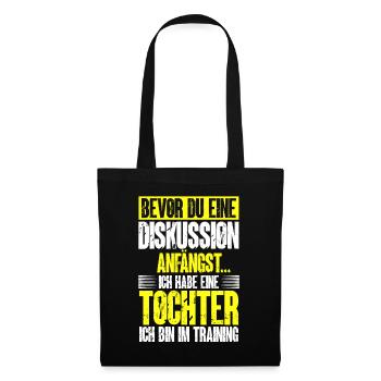 Diskussionsprofi Humor u. starke Nerven für Eltern - Stoffbeutel - Schwarz - Vorne