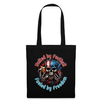 4 juillet Football américain Skull U. S. FLag - Sac en tissu - noir - Devant