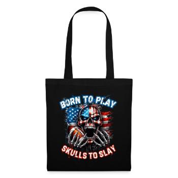 4 juillet Football américain Skull U. S. FLag - Sac en tissu - noir - Devant