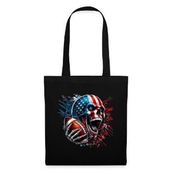 Aggressive Skull for American Football Fans - Tote Bag - black - Front