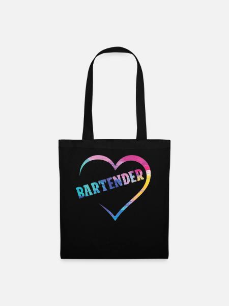 Bartender Mixologist Heart - Stoffbeutel - Schwarz