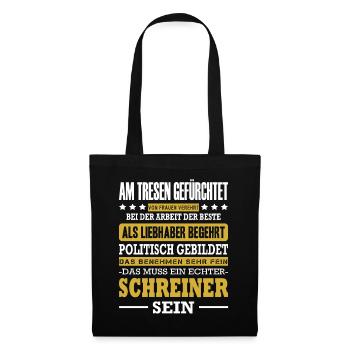 Schreiner Am Tresen Gefürchtet Schreinermeister - Stoffbeutel - Schwarz - Vorne