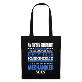 Mechaniker Am Tresen Gefürchtet Mechatroniker Auto - Stoffbeutel - Schwarz - Vorne