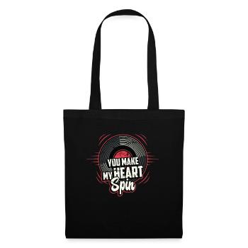 Disques vinyles You Make My Heart Spin Platine vinyle - Sac en tissu - noir - Devant